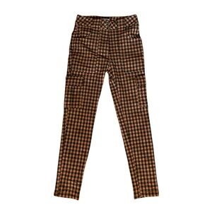 Urban Outfitters Pants Size 2 Skinny Plaid Chocolate Brown Retro High Rise